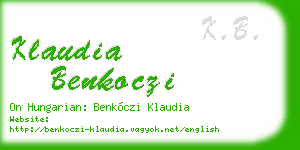 klaudia benkoczi business card